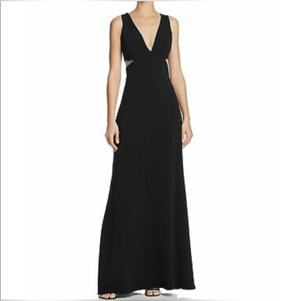 Laundry by Shelli Segal Black Cutout Backless Formal Maxi Gown Size 6